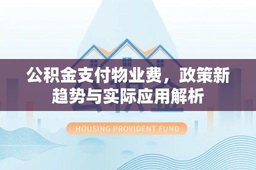 鸠江公积金支付物业费，政策新趋势与实际应用解析