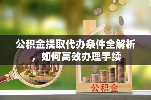 鸠江公积金提取代办条件全解析，如何高效办理手续