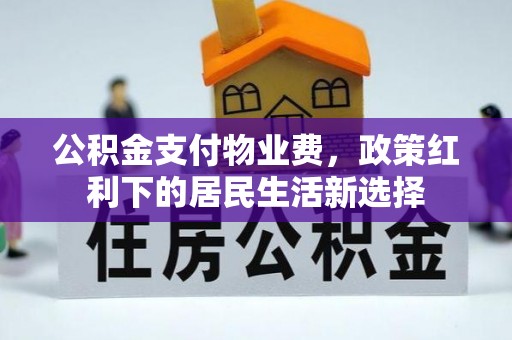 鸠江公积金支付物业费，政策红利下的居民生活新选择